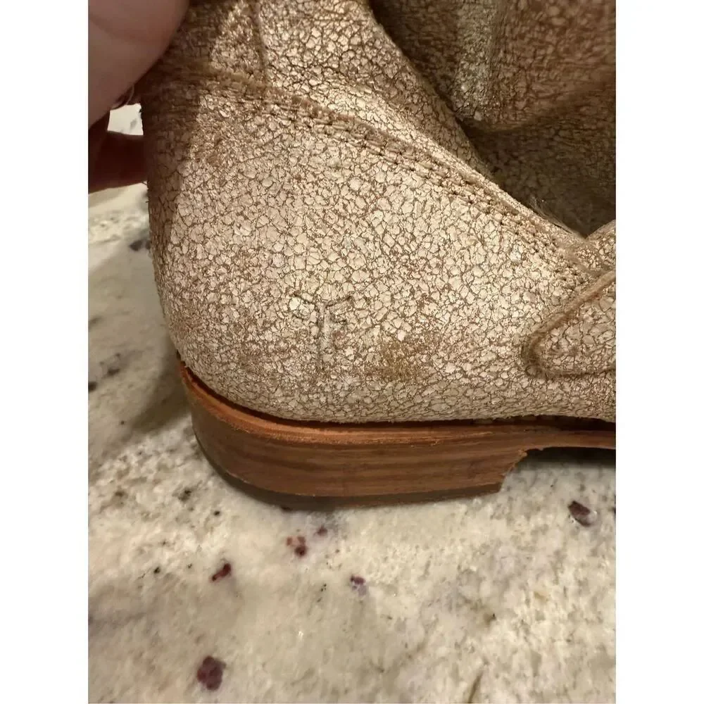 Frye Women’s Veronica Cracked White Distressed Leather Sz 10 EUC